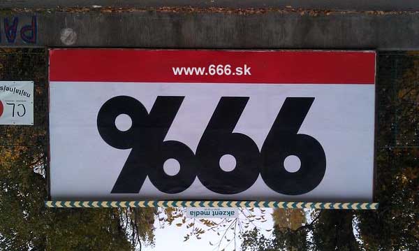 99 percent 666 billboard - vtipn obrzok - Kalerab.sk
