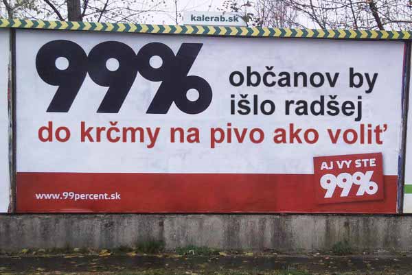 99 percent pivo billboard - vtipn obrzok - Kalerab.sk